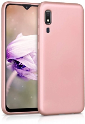 Samsung Galaxy A2 Core Kılıf İnce Soft Mat Renkli Esnek Silikon Kapak - Rose Gold