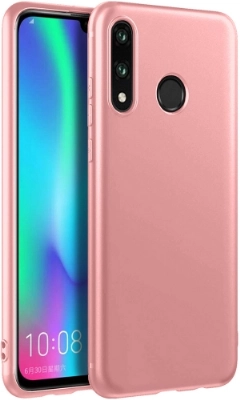 Samsung Galaxy A20s Kılıf İnce Soft Mat Renkli Esnek Silikon Kapak - Rose Gold