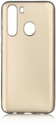 Samsung Galaxy A21 Kılıf İnce Soft Mat Renkli Esnek Silikon Kapak - Gold