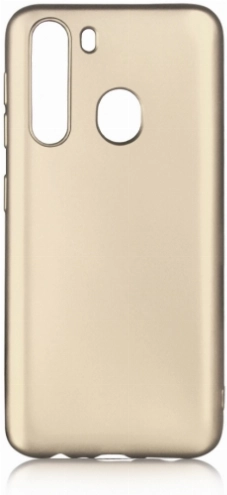 Samsung Galaxy A21 Kılıf İnce Soft Mat Renkli Esnek Silikon Kapak - Gold