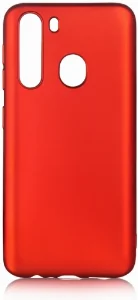 Samsung Galaxy A21 Kılıf İnce Mat Esnek Silikon - Kırmızı