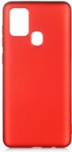 Samsung Galaxy A21s Kılıf İnce Mat Esnek Silikon - Kırmızı