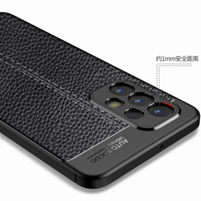 Samsung Galaxy A23 Kılıf Deri Görünümlü Parmak İzi Bırakmaz Niss Silikon - Siyah