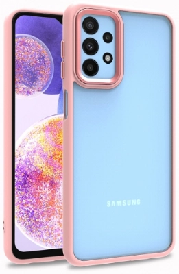 Samsung Galaxy A23 Kılıf Electro Silikon Renkli Flora Kapak - Rose Gold