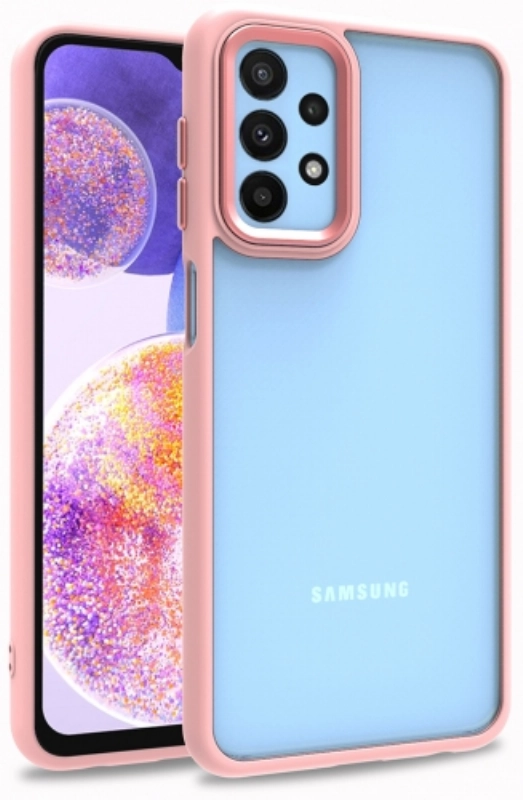 Samsung Galaxy A23 Kılıf Electro Silikon Renkli Flora Kapak - Rose Gold