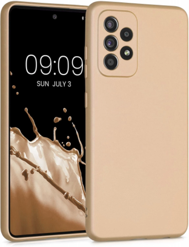 Samsung Galaxy A23 Kılıf İnce Soft Mat Renkli Esnek Silikon Kapak - Gold