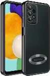 Samsung Galaxy A23 Kılıf Kamera Korumalı Silikon Logo Açık Omega Kapak - Siyah