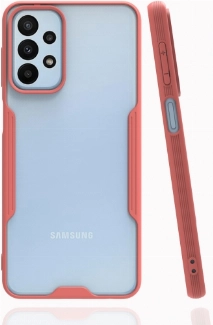 Samsung Galaxy A23 Kılıf Renkli Silikon Kamera Lens Korumalı Şeffaf Parfe Kapak - Pembe