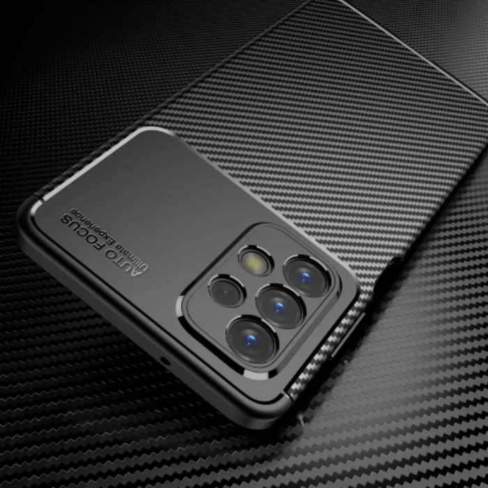 Samsung Galaxy A23 Kılıf Karbon Serisi Mat Fiber Silikon Negro Kapak - Lacivert