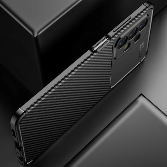Samsung Galaxy A23 Kılıf Karbon Serisi Mat Fiber Silikon Negro Kapak - Siyah