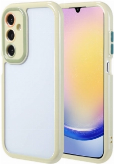 Samsung Galaxy A25 Kılıf Kamera Korumalı Renkli Kenar ve Çerçeve Tasarımlı Vitamin Kapak - Yeşil