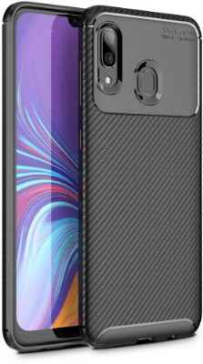 Samsung Galaxy A30 Kılıf Silikon Parmak İzi Bırakmayan Karbon Soft Negro Kapak - Siyah