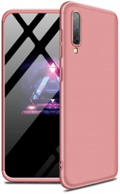 Samsung Galaxy A30s Kılıf 3 Parçalı 360 Tam Korumalı Rubber AYS Kapak  - Rose Gold