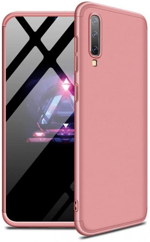 Samsung Galaxy A30s Kılıf 3 Parçalı 360 Tam Korumalı Rubber AYS Kapak  - Rose Gold