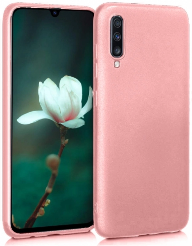 Samsung Galaxy A30s Kılıf İnce Soft Mat Renkli Esnek Silikon Kapak - Rose Gold