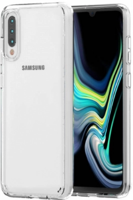 Samsung Galaxy A30s Kılıf Korumalı Kenarları Silikon Arkası Sert Coss Kapak  - Şeffaf