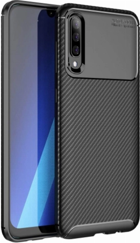 Samsung Galaxy A30s Kılıf Silikon Parmak İzi Bırakmayan Karbon Soft Negro Kapak - Siyah