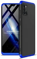 Samsung Galaxy A31 Kılıf 3 Parçalı 360 Tam Korumalı Rubber AYS Kapak  - Mavi - Siyah