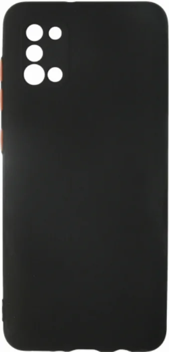 Samsung Galaxy A31 Kılıf Lens Kamera Korumalı İçi Kadife Esnek Silikon Renkli Tuşlu - Siyah