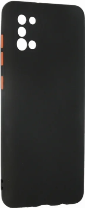 Samsung Galaxy A31 Kılıf Lens Kamera Korumalı İçi Kadife Esnek Silikon Renkli Tuşlu - Siyah