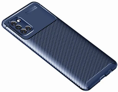 Samsung Galaxy A31 Kılıf Karbon Serisi Mat Fiber Silikon Negro Kapak - Lacivert