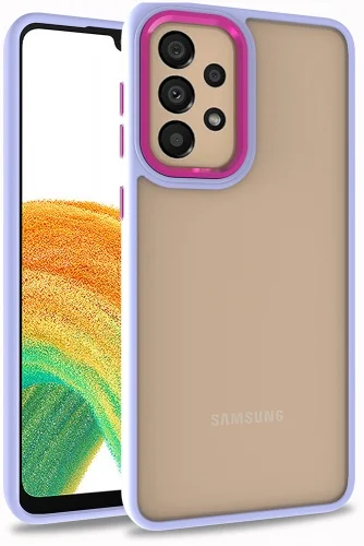 Samsung Galaxy A32 4G Kılıf Electro Silikon Renkli Flora Kapak - Lila