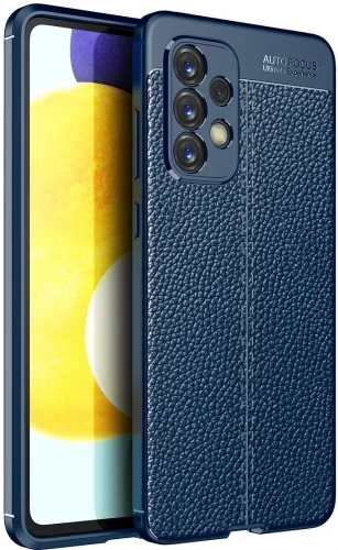 Samsung Galaxy A33 5G Kılıf Deri Görünümlü Parmak İzi Bırakmaz Niss Silikon - Lacivert