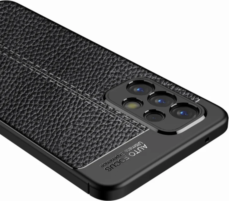 Samsung Galaxy A33 5G Kılıf Deri Görünümlü Parmak İzi Bırakmaz Niss Silikon - Siyah