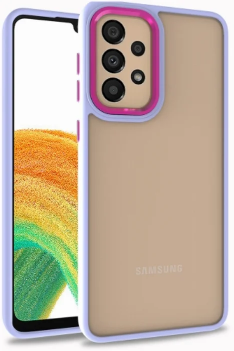 Samsung Galaxy A33 5G Kılıf Electro Silikon Renkli Flora Kapak - Lila