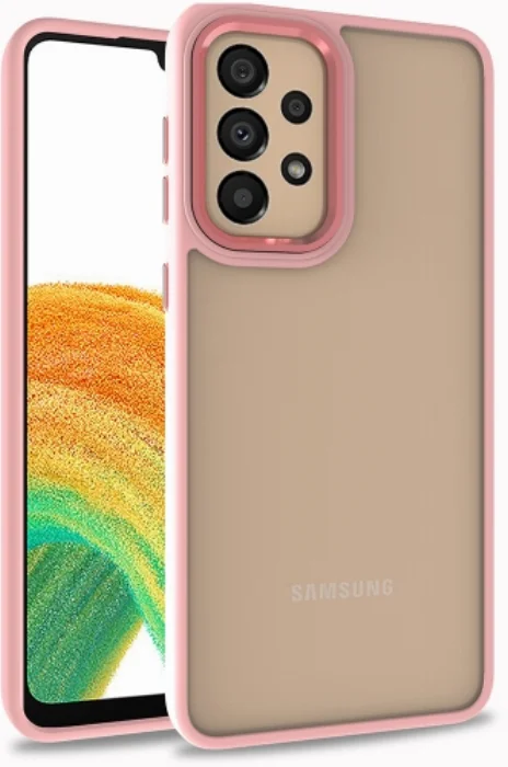 Samsung Galaxy A33 5G Kılıf Electro Silikon Renkli Flora Kapak - Rose Gold