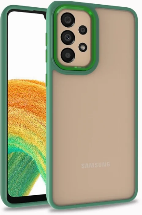Samsung Galaxy A33 5G Kılıf Electro Silikon Renkli Flora Kapak - Yeşil