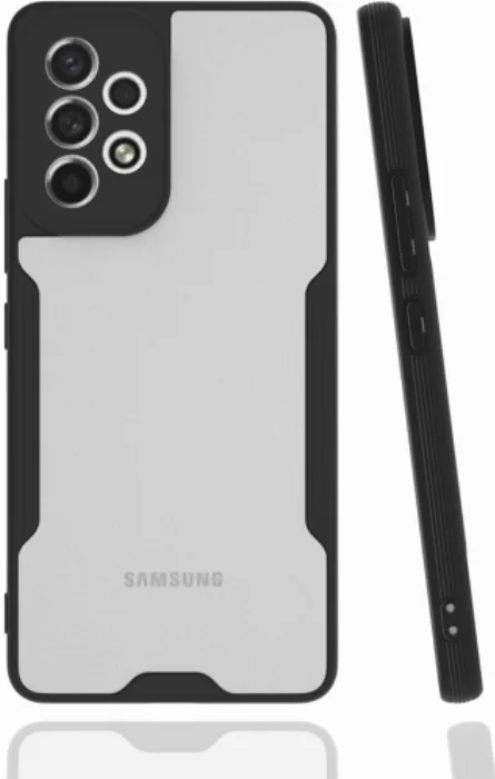 Samsung Galaxy A33 5G Kılıf Kamera Lens Korumalı Arkası Şeffaf Silikon Kapak - Siyah