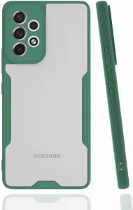 Samsung Galaxy A33 5G Kılıf Kamera Lens Korumalı Arkası Şeffaf Silikon Kapak - Yeşil