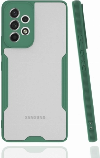 Samsung Galaxy A33 5G Kılıf Renkli Silikon Kamera Lens Korumalı Şeffaf Parfe Kapak - Yeşil