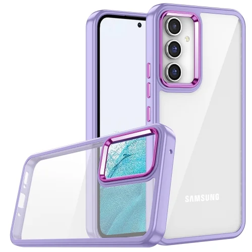 Samsung Galaxy A34 Kılıf Electro Silikon Renkli Flora Kapak - Lila