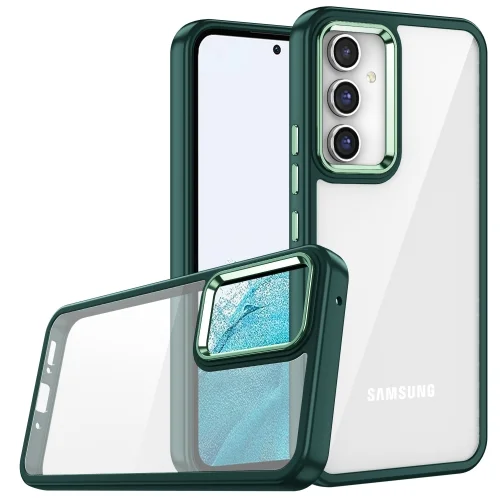 Samsung Galaxy A34 Kılıf Electro Silikon Renkli Flora Kapak - Yeşil