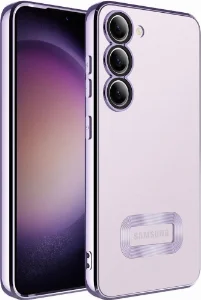 Samsung Galaxy A34 Kılıf Kamera Korumalı Silikon Logo Açık Omega Kapak - Lila