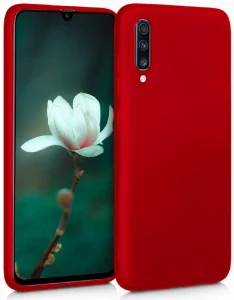 Samsung Galaxy A50 Kılıf İnce Mat Esnek Silikon - Kırmızı