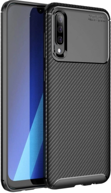 Samsung Galaxy A50 Kılıf Silikon Parmak İzi Bırakmayan Karbon Soft Negro Kapak - Siyah