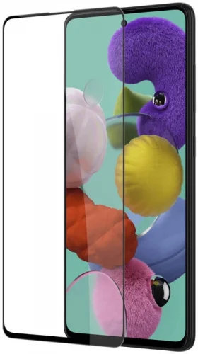 Samsung Galaxy A51 5D Tam Kapatan Kenarları Kırılmaya Dayanıklı Cam Ekran Koruyucu - Siyah