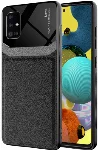 Samsung Galaxy A51 Kılıf Deri Görünümlü Emiks Kapak - Siyah