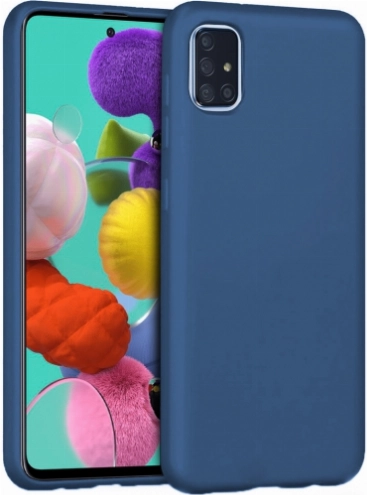 Samsung Galaxy A51 Kılıf İnce Soft Mat Renkli Esnek Silikon Kapak - Lacivert