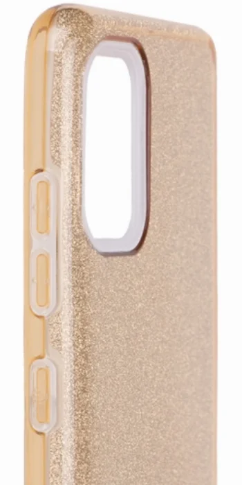 Samsung Galaxy A51 Kılıf Shining Serisi Simli Parlak Silikon Kapak - Gold