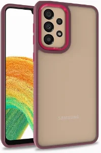 Samsung Galaxy A52 Kılıf Electro Silikon Renkli Flora Kapak - Kırmızı