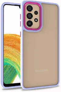 Samsung Galaxy A52 Kılıf Electro Silikon Renkli Flora Kapak - Lila