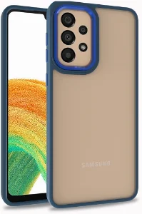 Samsung Galaxy A52 Kılıf Electro Silikon Renkli Flora Kapak - Mavi
