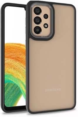 Samsung Galaxy A52 Kılıf Electro Silikon Renkli Flora Kapak - Siyah