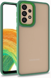 Samsung Galaxy A52 Kılıf Electro Silikon Renkli Flora Kapak - Yeşil