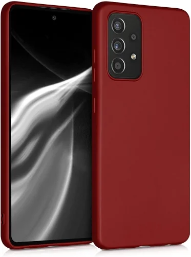 Samsung Galaxy A52 Kılıf İnce Mat Esnek Silikon - Kırmızı