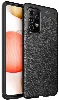 Samsung Galaxy A52 Kılıf Deri Görünümlü Lüks Parmak İzi Bırakmaz Niss Silikon Kapak - Siyah